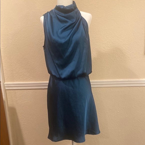 Petal & Pup Blue Sheath Dress Halter Neck Cocktail - Picture 3 of 7